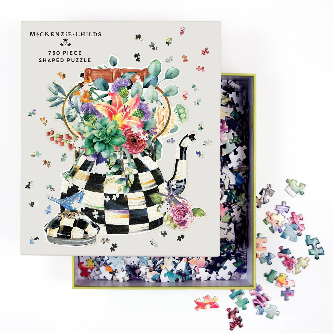 MacKenzie-Childs Blooming Kettle 750 Piece Shaped Puzzle