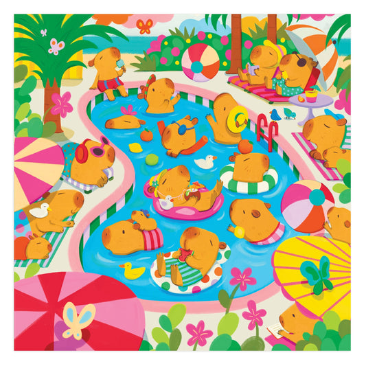 Capybara Pool Day 500 Piece Family Puzzle