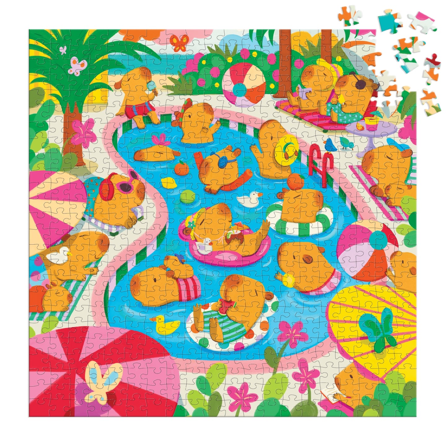 Capybara Pool Day 500 Piece Family Puzzle