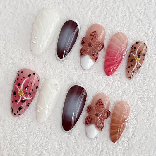 Luxury Floral Press-on Nails V Boutique Studio
