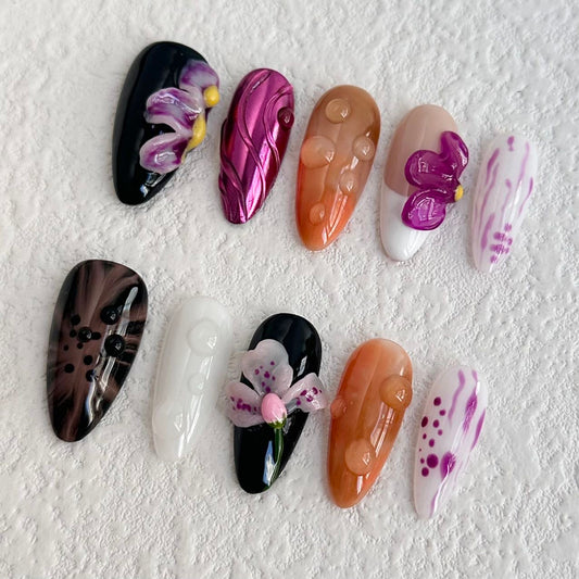 Midnight Garden Press-on Nails V Boutique Studio