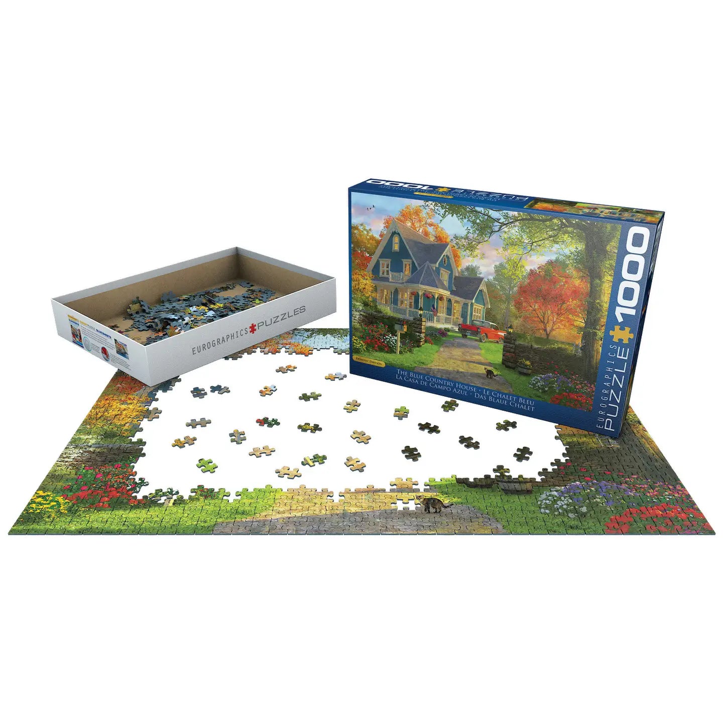 The Blue Country House 1000 Piece Puzzle