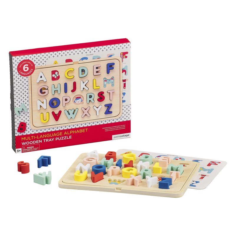 Multi-Language Alphabet Wooden Tray Puzzle – Petit Collage PetitCollage