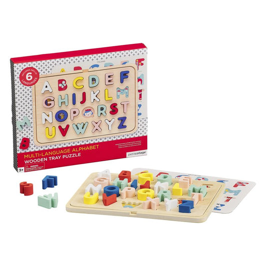 Multi-Language Alphabet Wooden Tray Puzzle – Petit Collage PetitCollage