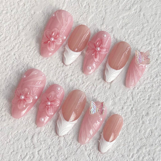 Floral Butterfly Kisses Press-on Nails V Boutique Studio