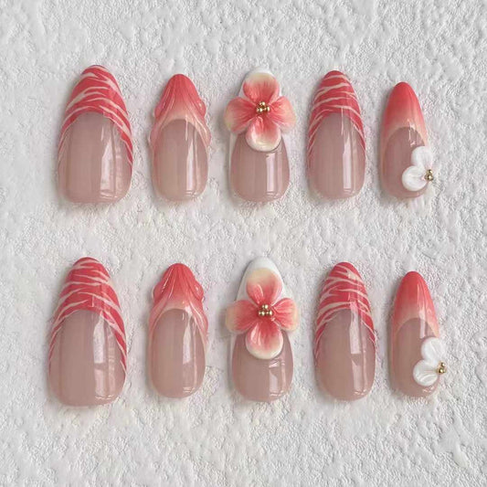 Floral Blush Press-on Nails V Boutique Studio