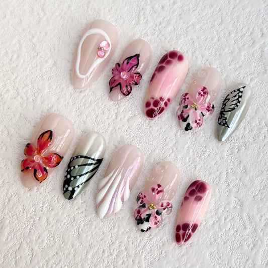 Floral Paradise Press-on Nails V Boutique Studio