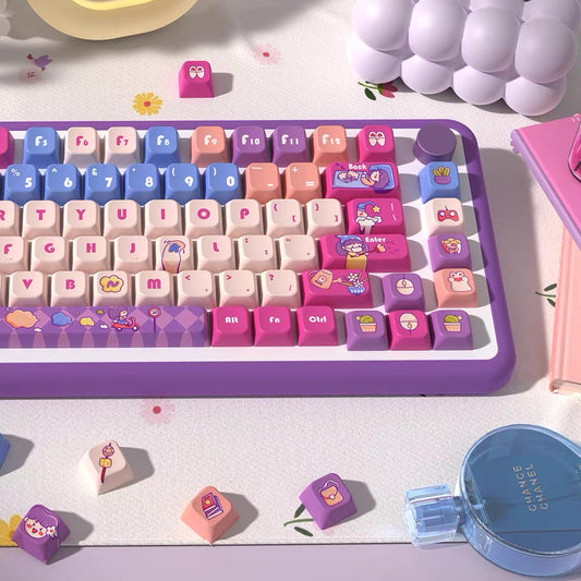 Weekend Time Keycaps – MDA Profile Cartoon Set for Mechanical Keyboard