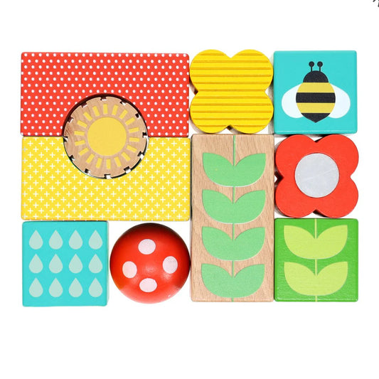 Busy Garden Wooden Discovery Blocks