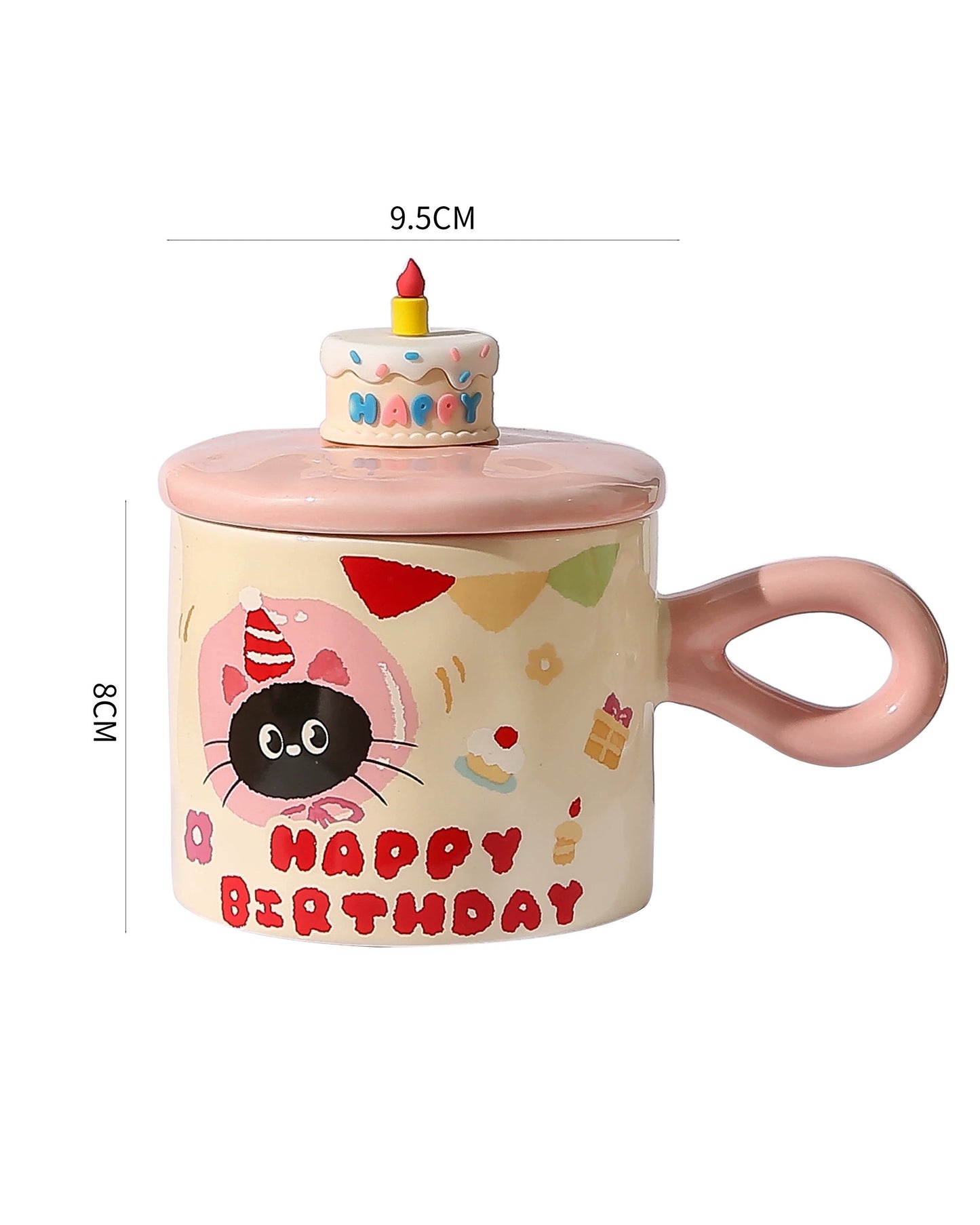 Happy Birthday Lovely Cat Ceramic Mug V Boutique Studio
