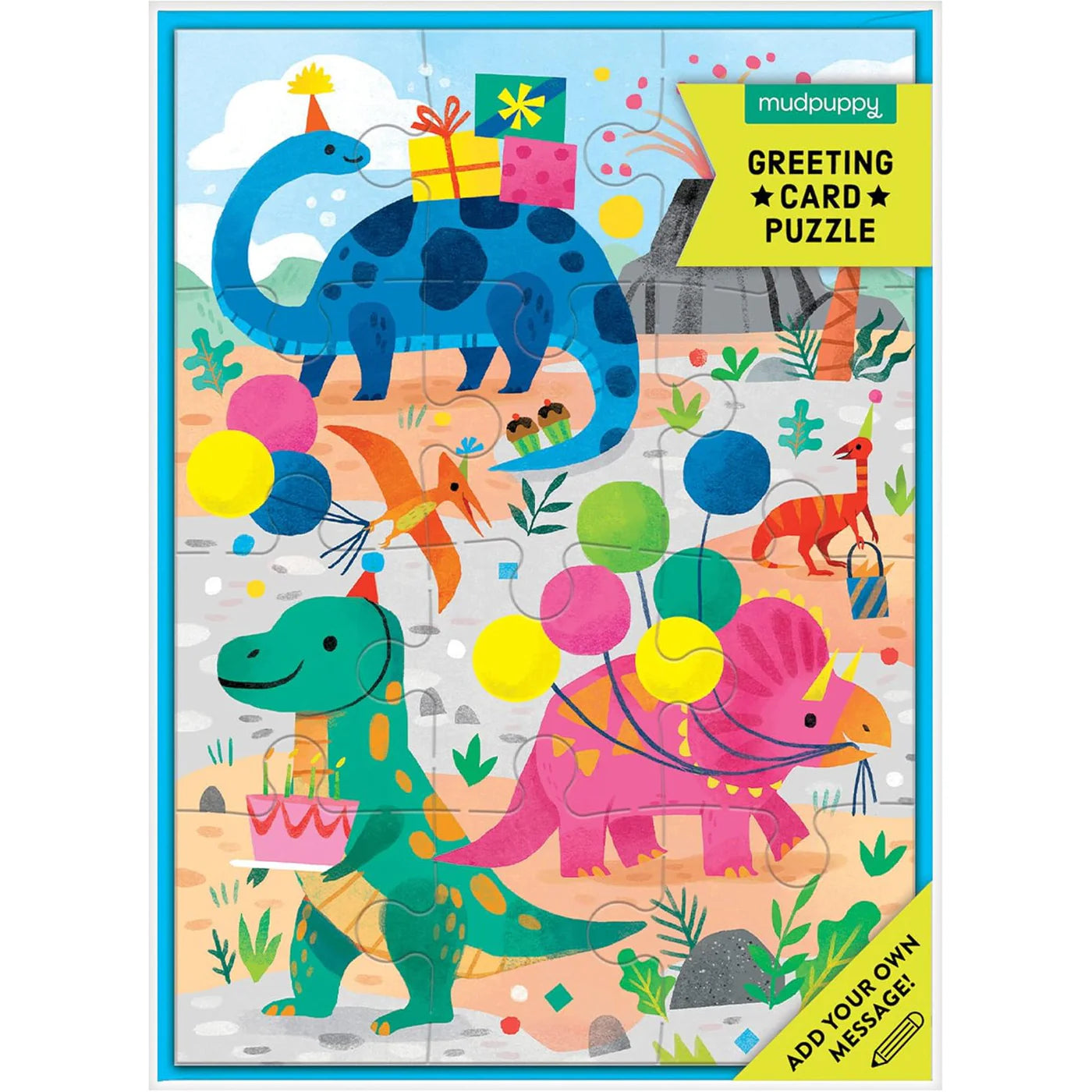 Dino Party Greeting Card Puzzle Mudpuppy