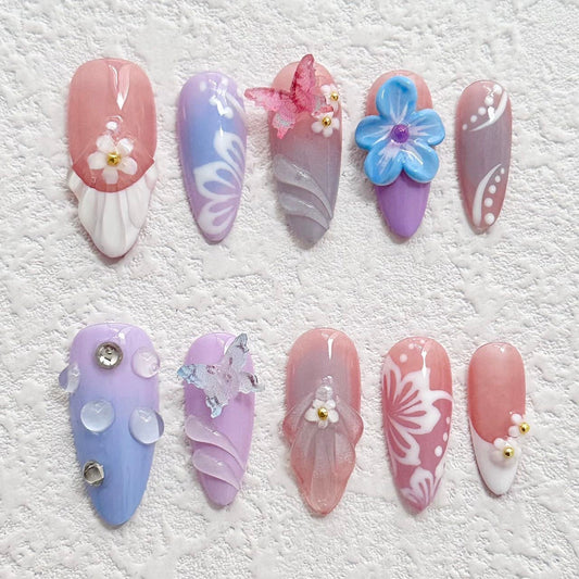 Butterfly Bloom Press-on Nails V Boutique Studio