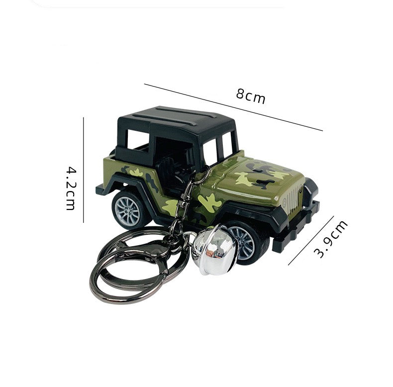 Miniature Camouflage Jeep Keychain – Fun and Stylish Car Accessory