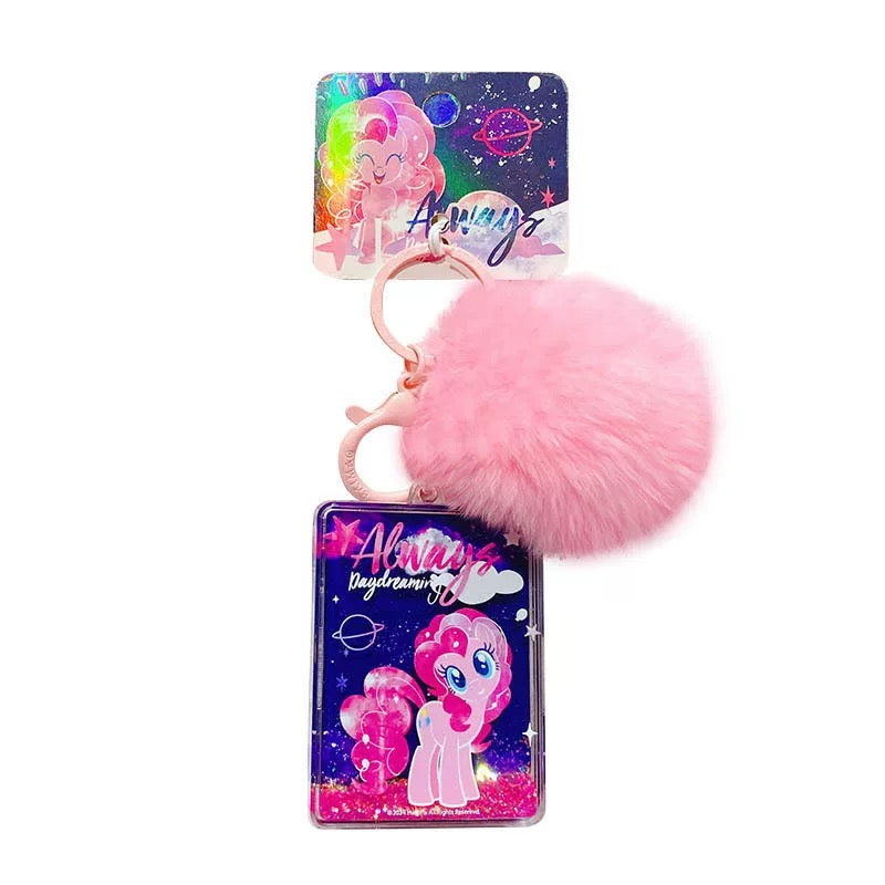 My Little Pony Acrylic Glitter Keychain with Pom Pom V Boutique Studio