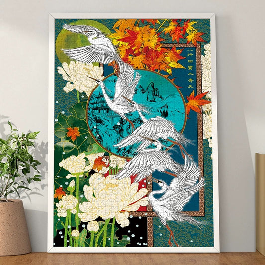 Gill & Lill Egret in Blue Sky 1000 Piece Jigsaw Puzzle