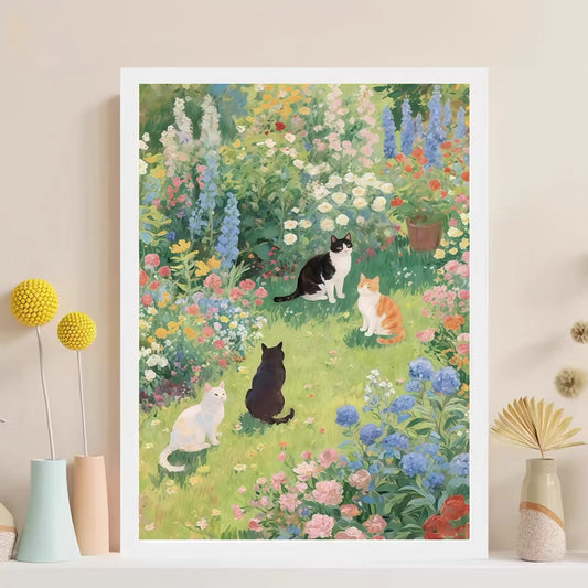 Momibook Garden Cat Gathering 1000 Piece Jigsaw Puzzle