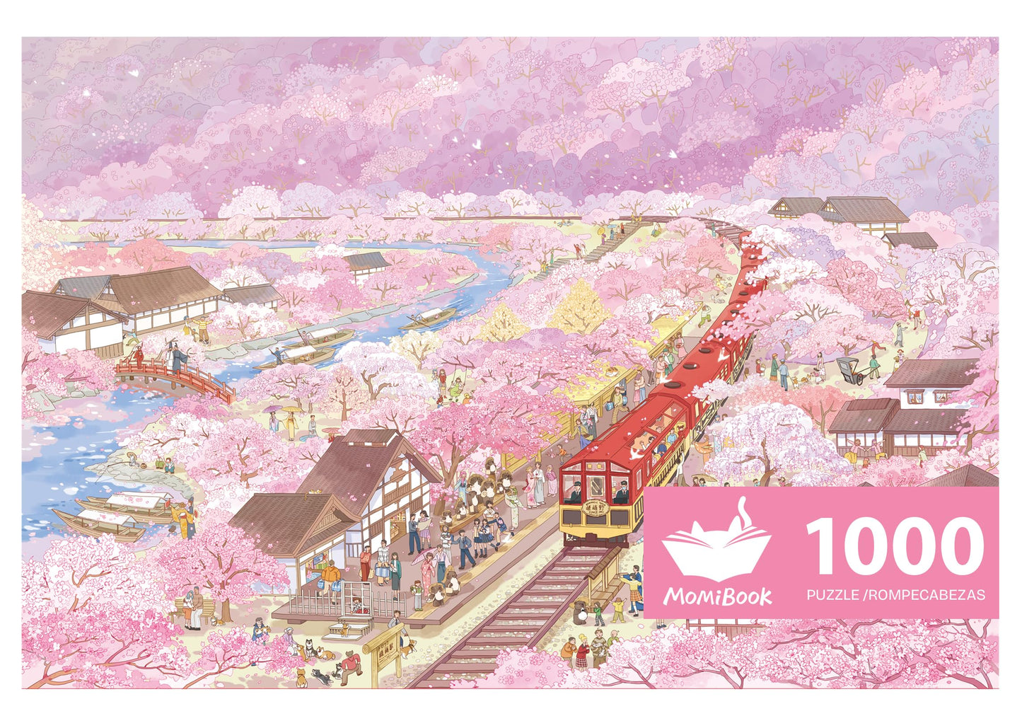 Momibook Arashiyama Cherry Blossom Journey 1000 Piece Jigsaw Puzzle
