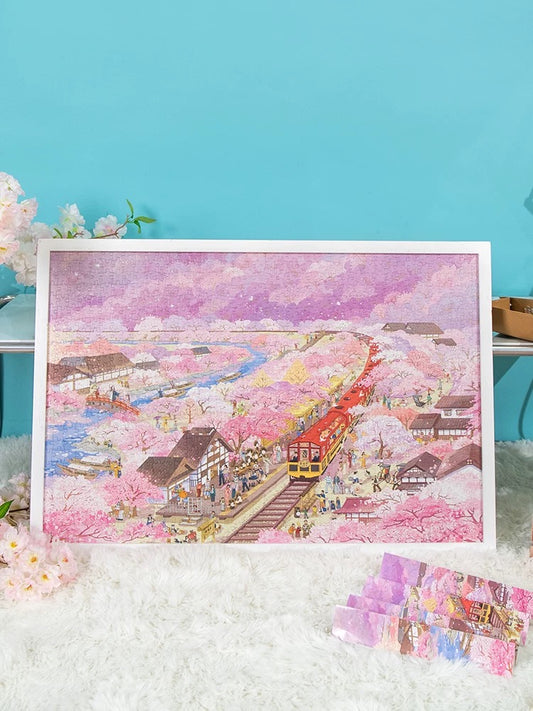 Momibook Arashiyama Cherry Blossom Journey 1000 Piece Jigsaw Puzzle