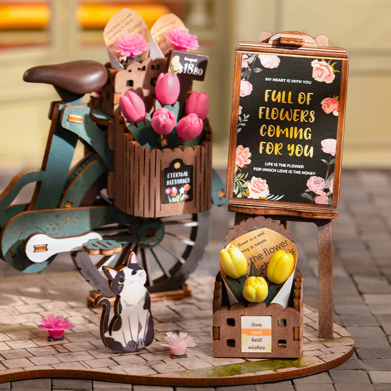3D Blossom Cart Puzzle – Delightful Handmade Gift