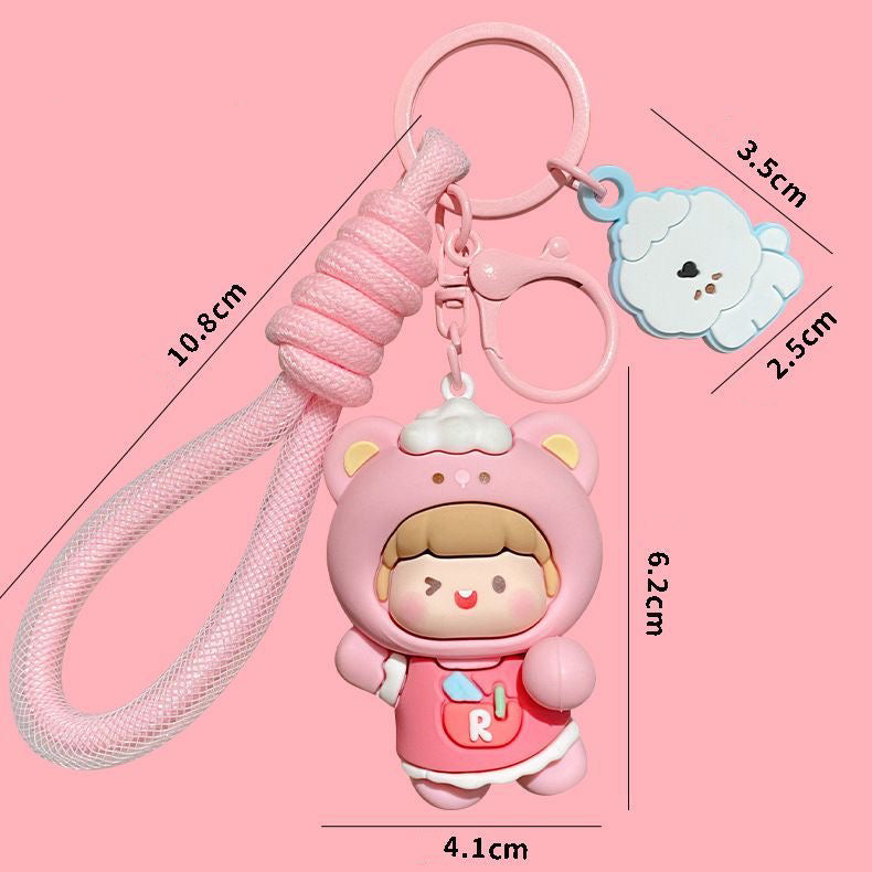 Cute Girl Doll Keychain – Adorable Bag Charm Gift