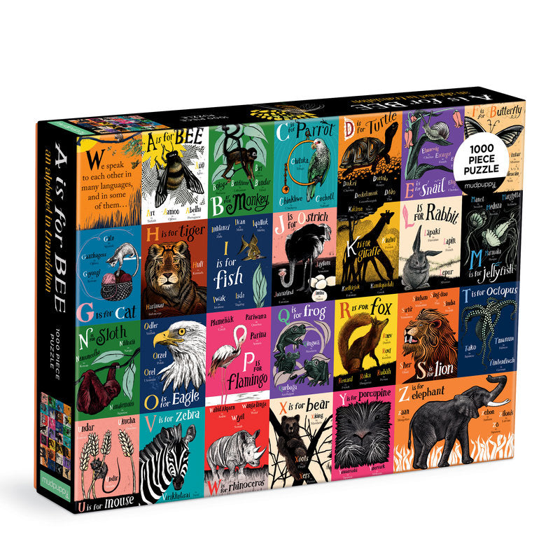 A is for Bee: An Alphabet in Translation 1000 Piece Family Puzzle Mudpuppy