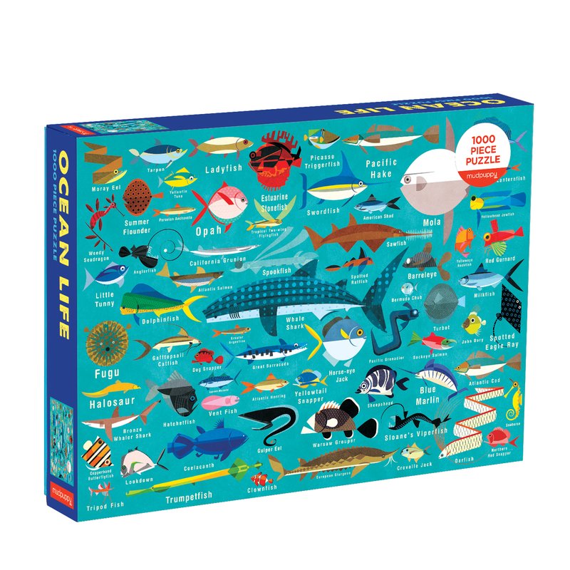 Ocean Life 1000 Piece Family Puzzle Mudpuppy