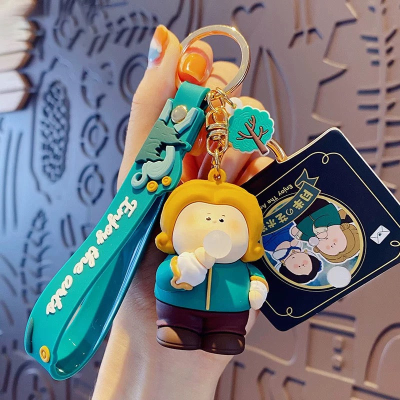 Cartoon Artist Keychain – Cute Accessories Inspired by Famous Paintings
