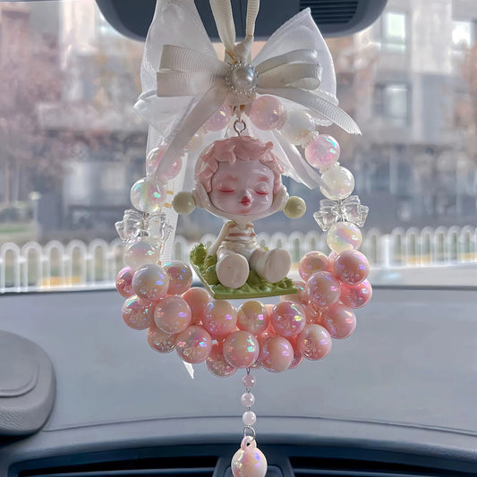 Handmade Skullpanda-Inspired Car Pendant for Rearview Mirror