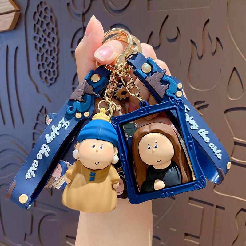 Cartoon Artist Keychain – Cute Accessories Inspired by Famous Paintings
