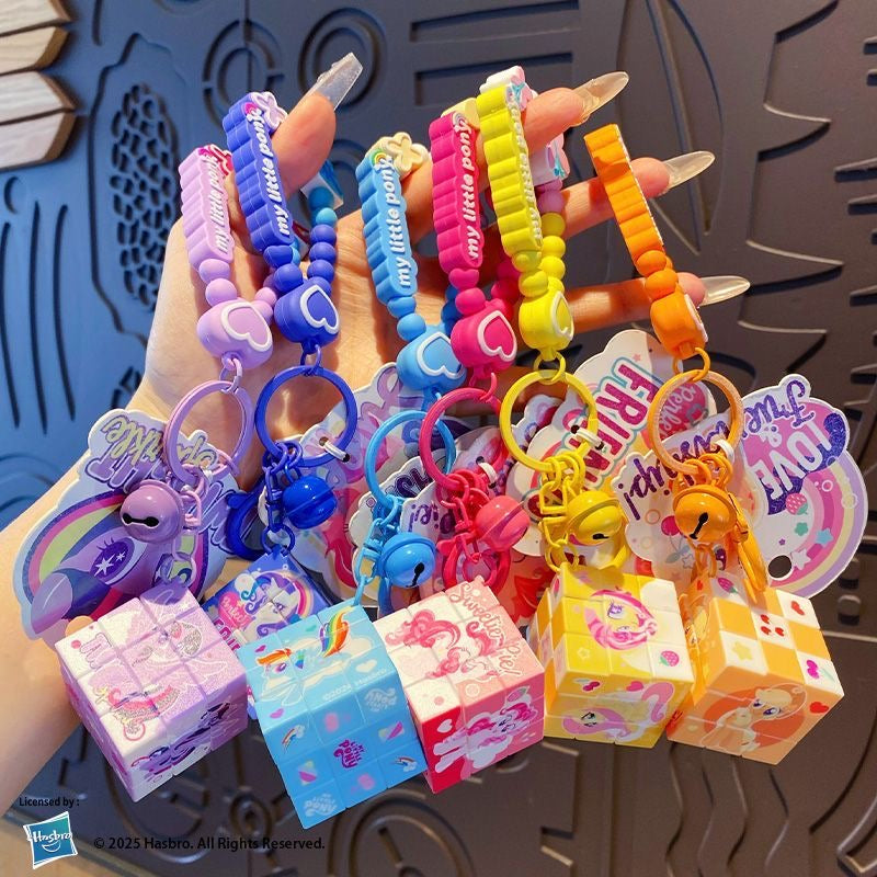 My Little Pony Keychain with Bracelet and Puzzle Cube | Cute Cartoon Bag Charm V Boutique Studio