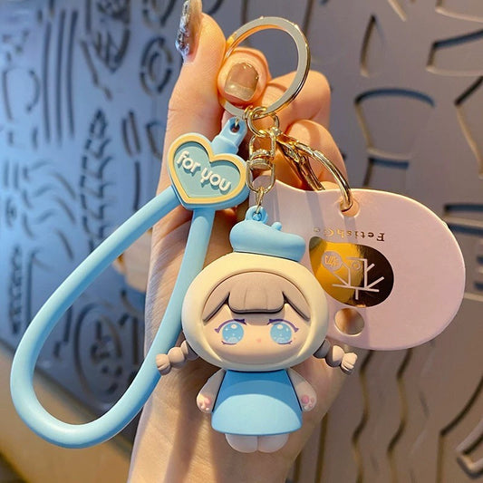Kawaii Cartoon Girl Keychain – Bag Accessory & Gift Idea