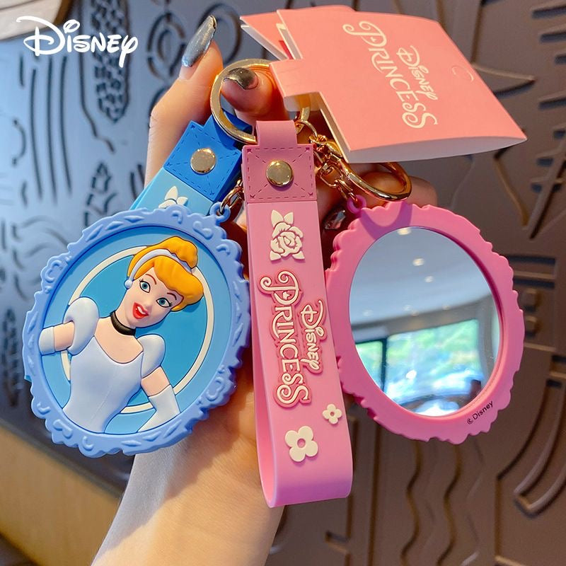 Disney Princess Portable Mirror Keychain – Cute Travel Makeup Mirror