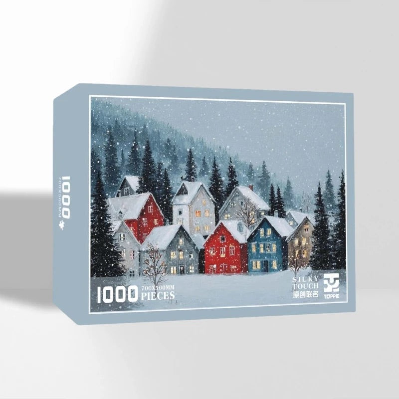 Snowy Nordic Village 1000 Piece Puzzle