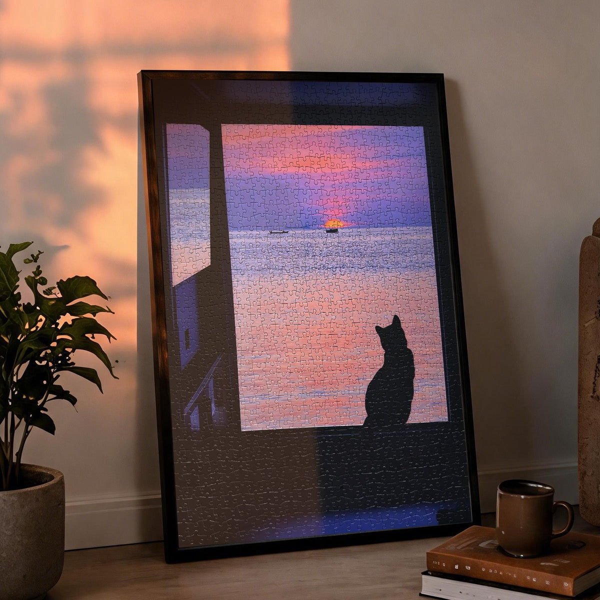Sunrise Cat 1000 Piece Jigsaw Puzzle Botop