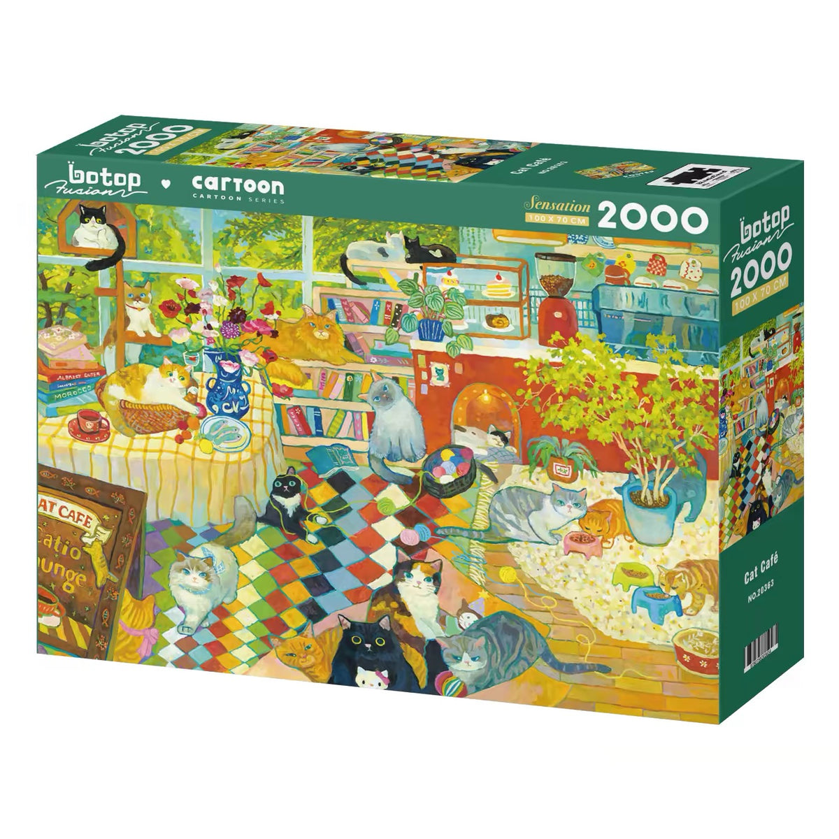 Cat Café 2000 Piece Jigsaw Puzzle Botop