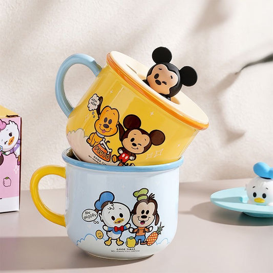Cute Cartoon Character Ceramic Mug with Lid