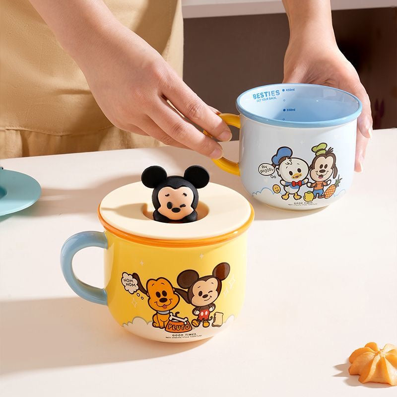Cute Cartoon Character Ceramic Mug with Lid