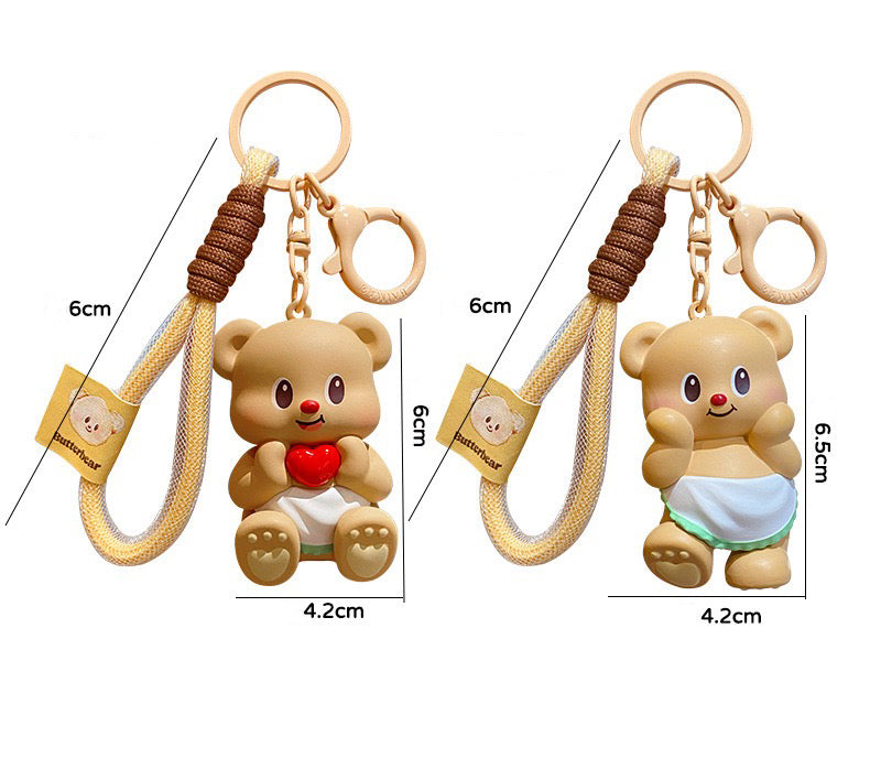 Cute Butterbear Keychain – Kawaii Bag Charm Gift V Boutique Studio
