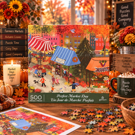 Galison Perfect Market Day 500 Piece Puzzle Galison