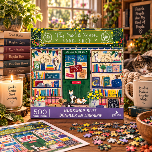 Galison Bookshop Bliss 500 Piece Puzzle Galison