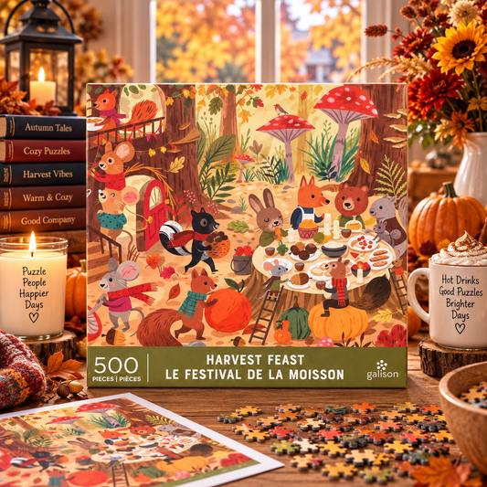 Galison Harvest Feast 500 Piece Puzzle Galison