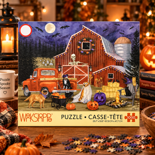 WerkShoppe Halloween Barn Party 1000 Piece Jigsaw Puzzle WerkShoppe