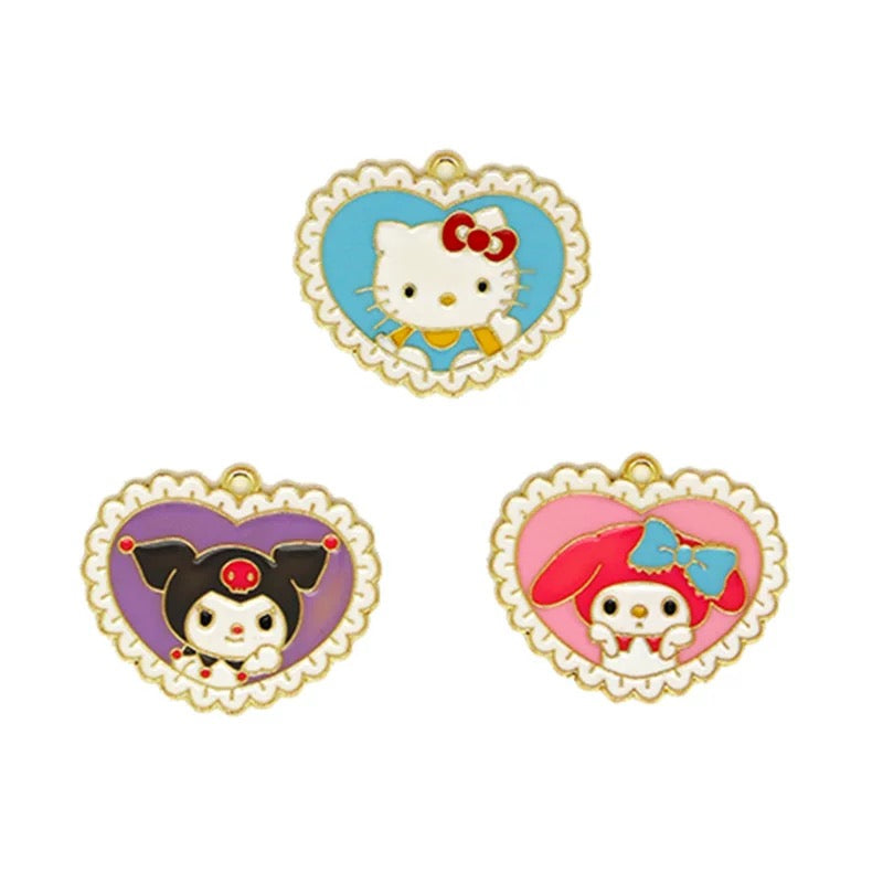 Lovely Sanrio Heart Charms for Jewelry Making