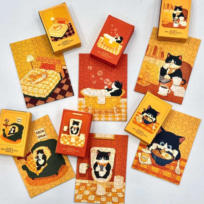 Puffinkids Cozy Cat Life  6 x 99 Piece Mini Jigsaw Puzzle Set