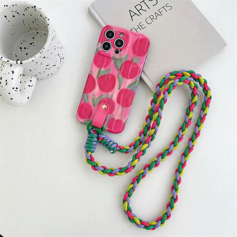 Coque de téléphone à motif de tulipes