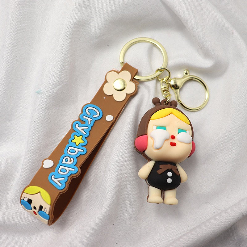 3D Cartoon Crying Girl Keychain