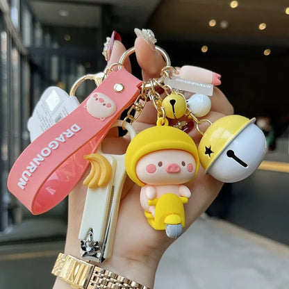 Kawaii Pig Keychain Set