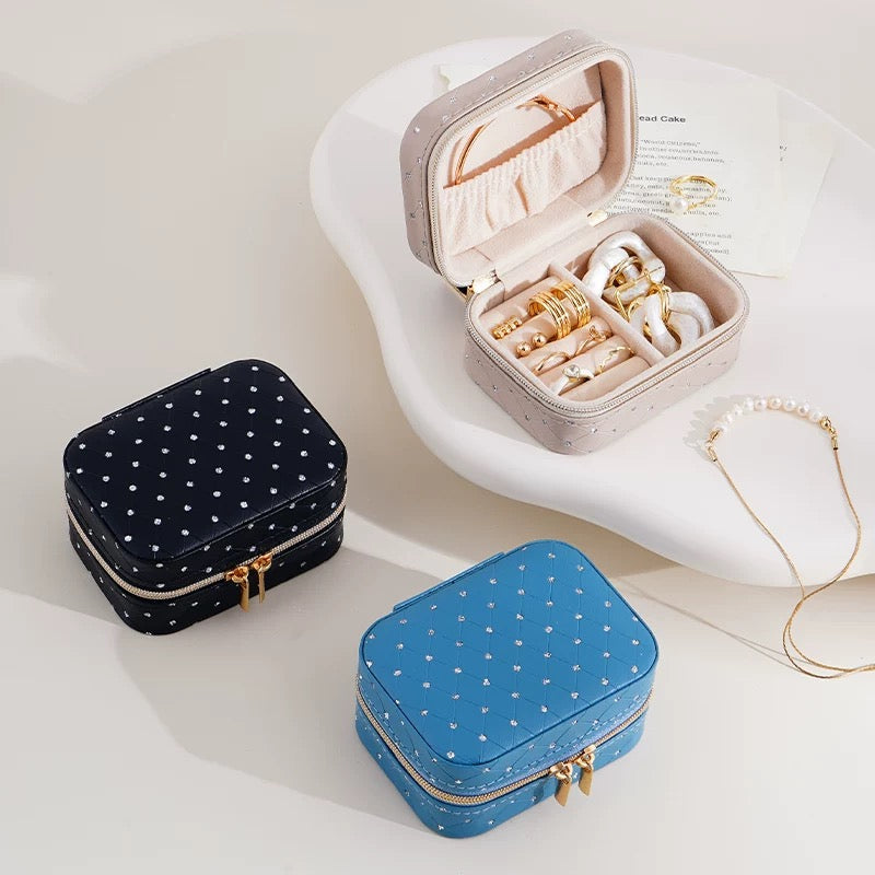 Coffret de rangement de bijoux matelassé de luxe