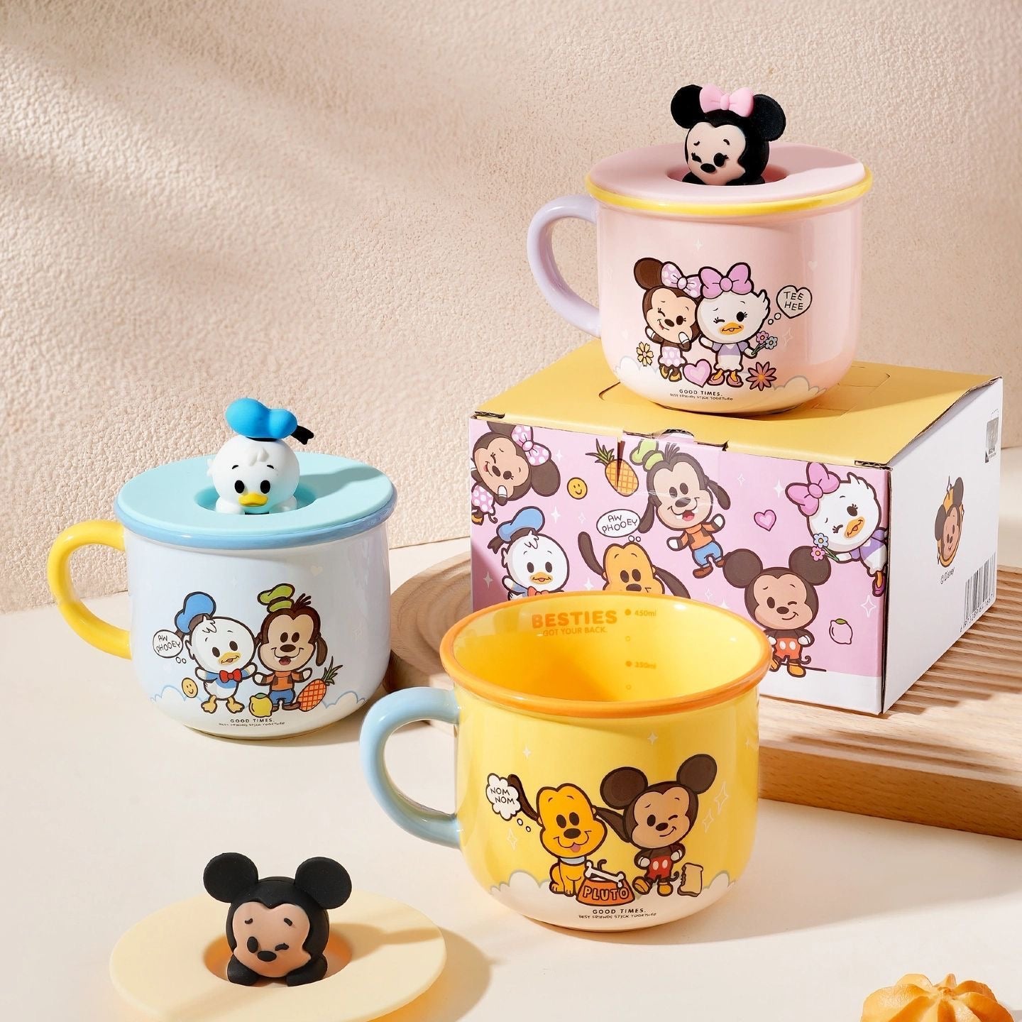 Cute Cartoon Character Ceramic Mug with Lid