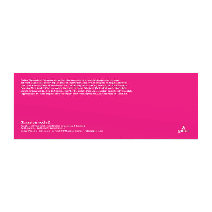 Andrea Pippins Flowers In Your Hair Color-In 1000 Piece Panoramic Puzzle